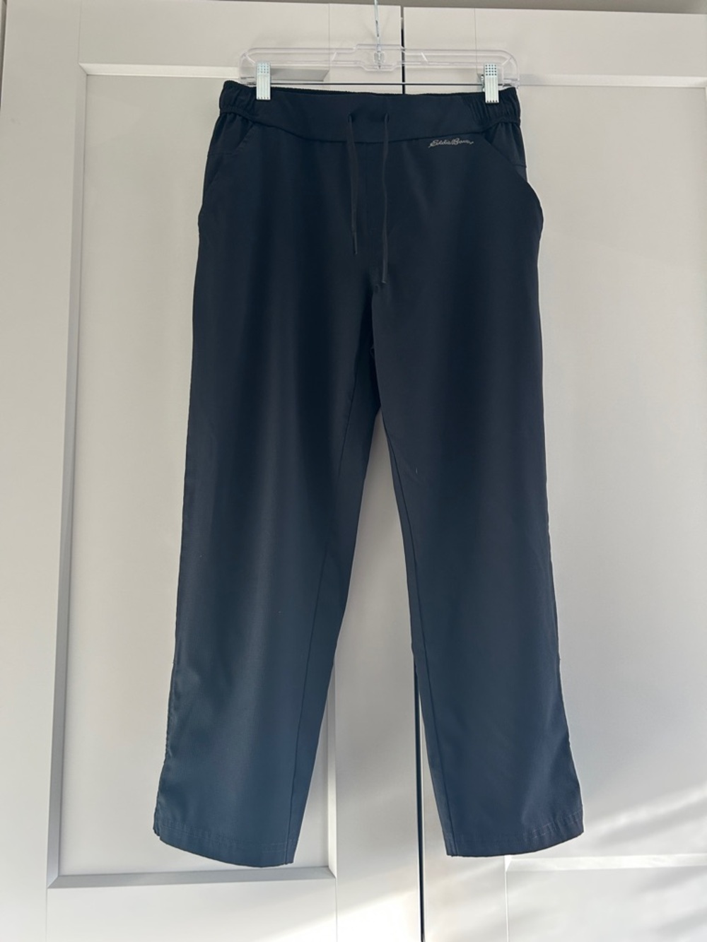 Eddie Bauer Black Cropped Nylon Drawstring Pants